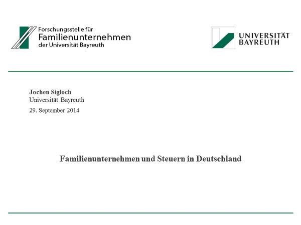 FoFamU Familienunternehmen und Steuern